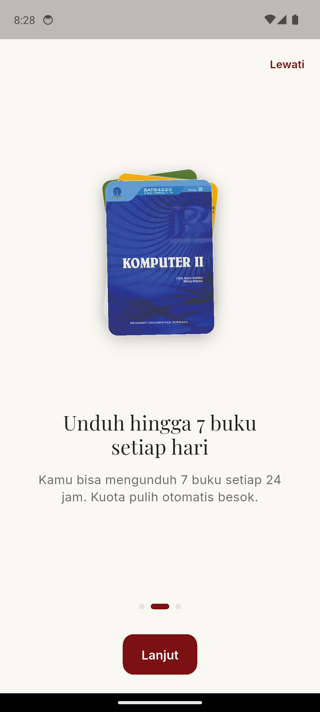 Onboarding: unduh hingga 7 buku setiap hari